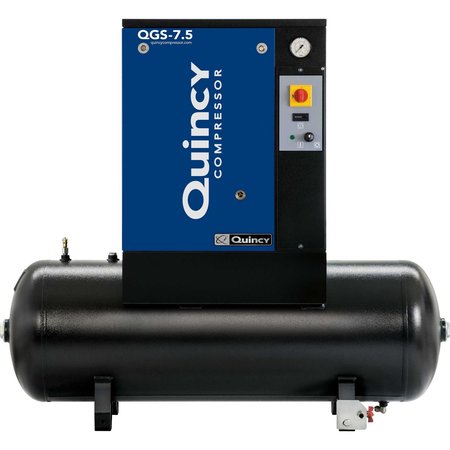 QUINCY COMPRESSOR Quincy QGS 7.5-HP 60- Gallon Tank Mounted Rotary Screw Air Compressor 230/1/60 QGS 7.5 TM-1